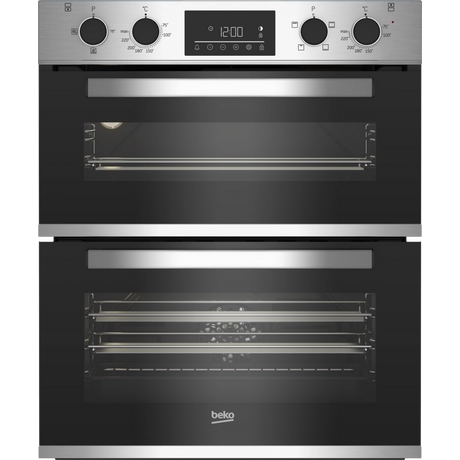 Beko 59.4cm Built under Electric Double Oven - Stainless Steel