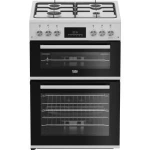 Beko 60cm Double Oven Gas Cooker with Gas Hob - White