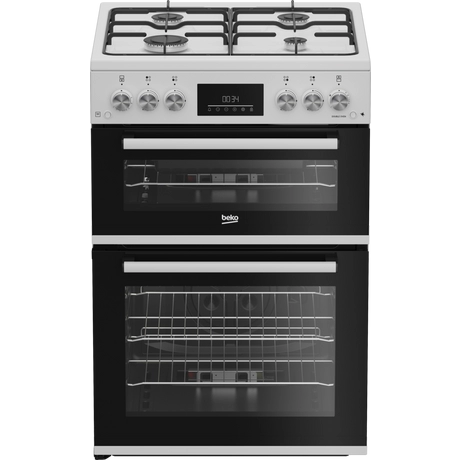 Beko 60cm Double Oven Gas Cooker with Gas Hob - White