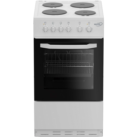 Zenith 50cm Electric Single Oven with Solid Plate Hob White